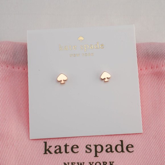 Kate Spade Mini Spade Rose Gold Stud Earrings (with Dust Bag) NEW - Picture 2 of 4